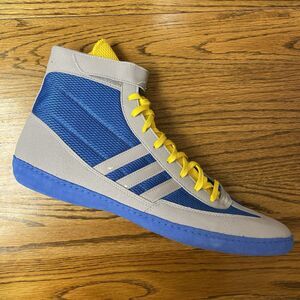 Adidas Combat Speed 4 Wrestling Shoes 2024 Men Size 15 Blue Gray Yellow NEW